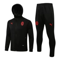 AC Milan Black Hooded Presentation Football Tracksuit 2021-22