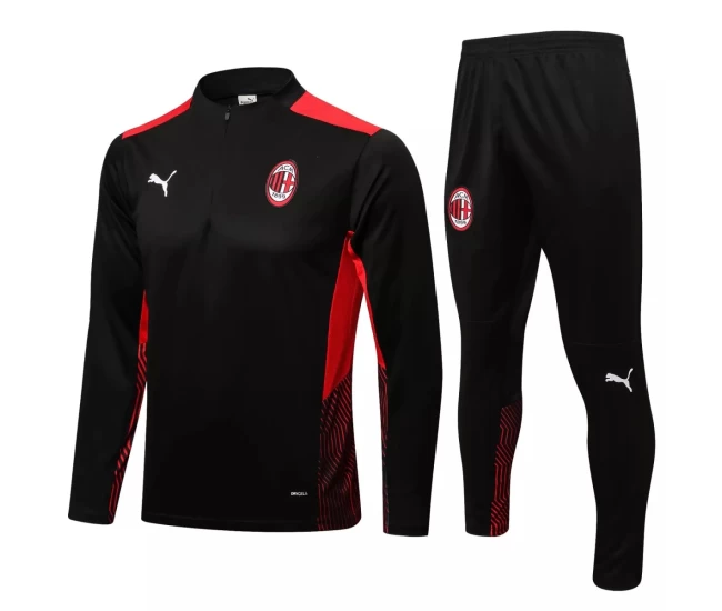 AC Milan Black Training Technical Football Tracksuit 2021-22