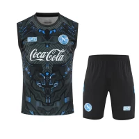 SSC Napoli Mens Ebony Training Sleeveless Football Kit 2025-26
