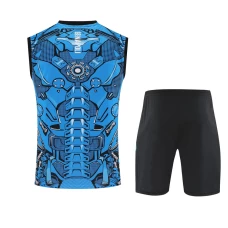 SSC Napoli Mens Sky Blue Training Sleeveless Football Kit 2025-26