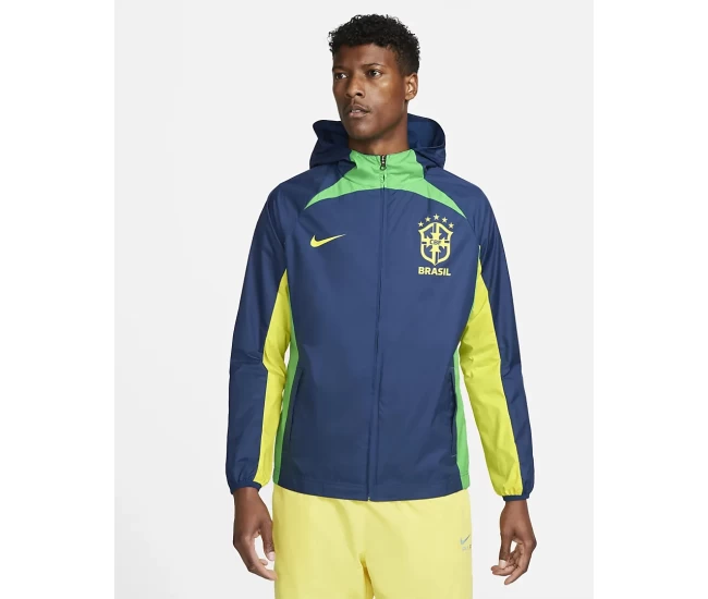 Brazil Blue All Weather Football Jacket 2022