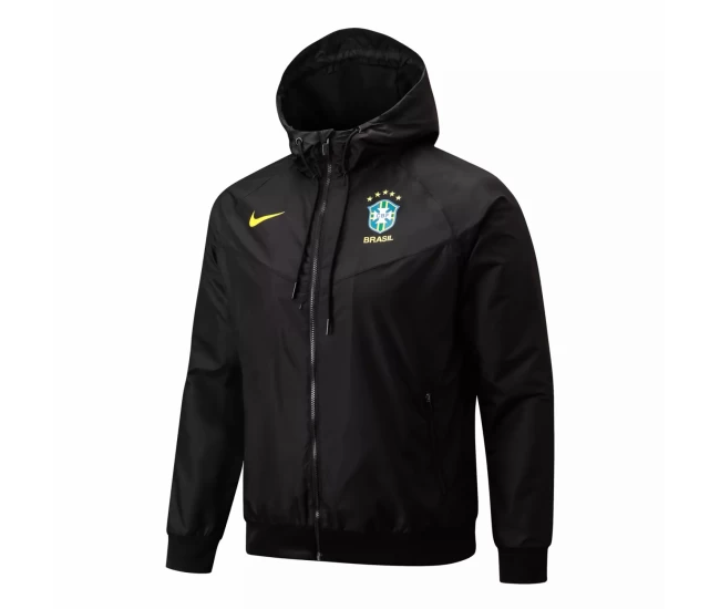Brazil Black All Weather Football Jacket 2022