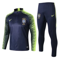 Brazil Royal Blue Stripe Training Football Tracksuit 2018/19