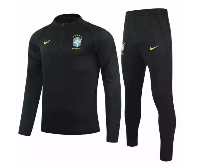 Brazil Technical Training Soccer Tracksuit Black 2021 2022