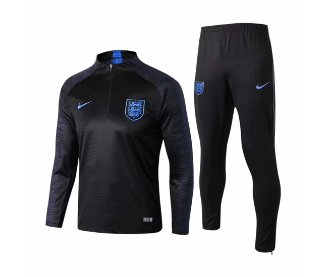 England Stripe Black Training Football Tracksuit 2018/19 - Kids