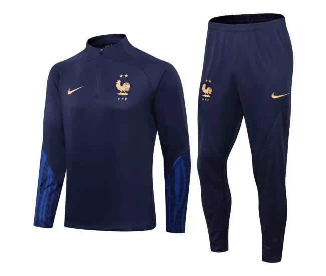 France National Team Navy Training Technical Football Tracksuit 2022-23