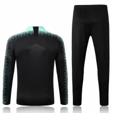 Portugal Team Black Stripe Tech Training Football Tracksuit 2018/19