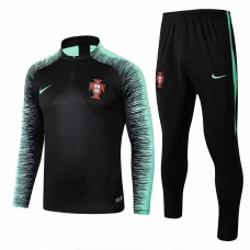 Portugal Team Black Stripe Tech Training Football Tracksuit 2018/19